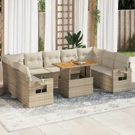Garden sofa set with beige cushions, 10 pieces, made of synthetic rattan. by , Garden sets - Ref: Foro24-3327194, Price: 758,...