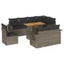 Gartensofagarnitur mit 9-teiligen Kissen aus grauem Kunststoff-Rattan von , Gartensets - Ref: Foro24-3327168, Preis: 645,97 €...