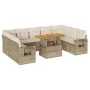Garden sofa set with beige cushions, 10 pieces, made of synthetic rattan. by , Garden sets - Ref: Foro24-3327194, Price: 758,...