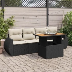 5-piece garden furniture set with black synthetic rattan cushions by , Garden sets - Ref: Foro24-3327206, Price: 362,06 €, Di...