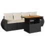 5-piece garden furniture set with black synthetic rattan cushions by , Garden sets - Ref: Foro24-3327206, Price: 362,06 €, Di...