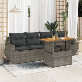 Gartensofagarnitur mit 5-teiligen Kissen aus grauem Kunststoff-Rattan. von , Gartensets - Ref: Foro24-3327210, Preis: 364,05 ...