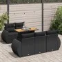 6-piece garden sofa set with black synthetic rattan cushions by , Garden sets - Ref: Foro24-3327212, Price: 468,84 €, Discoun...