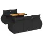 6-piece garden sofa set with black synthetic rattan cushions by , Garden sets - Ref: Foro24-3327212, Price: 468,84 €, Discoun...