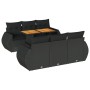 Set de sofás de jardín 7 pzas con cojines ratán sintético negro de , Conjuntos de jardín - Ref: Foro24-3327219, Precio: 544,6...