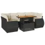 Gartensofa-Set, 7-teilig, mit schwarzen Polstern aus synthetischem Rattan von , Gartensets - Ref: Foro24-3327227, Preis: 504,...