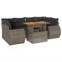 7-piece garden sofa set with gray synthetic rattan cushions by , Garden sets - Ref: Foro24-3327231, Price: 507,76 €, Discount: %