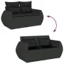 Garden sofa set with 8 pieces of black synthetic rattan and cushions. by , Garden sets - Ref: Foro24-3327233, Price: 553,62 €...