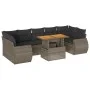 Set of garden sofas and cushions 8 pieces synthetic rattan gray by , Garden sets - Ref: Foro24-3327238, Price: 554,47 €, Disc...