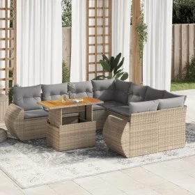Gartensofa-Set mit 9-teiligen Kissen aus synthetischem Rattan in Beige. von , Gartensets - Ref: Foro24-3327244, Preis: 651,60...