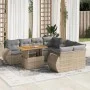 Garden sofa set with 9-piece synthetic rattan beige cushions. by , Garden sets - Ref: Foro24-3327244, Price: 651,60 €, Discou...