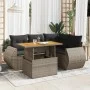 Gartensofagarnitur mit 5-teiligen Kissen aus grauem Kunststoff-Rattan. von , Gartensets - Ref: Foro24-3327259, Preis: 386,24 ...
