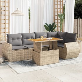 Gartensofa-Set mit 6-teiligen Kissen aus synthetischem Rattan in Beige. von , Gartensets - Ref: Foro24-3327265, Preis: 462,21...