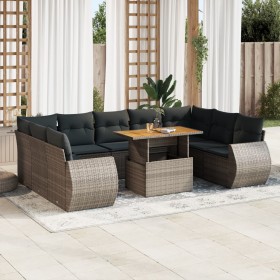 Garden sofa set with 10 pieces of synthetic gray rattan cushions by , Garden sets - Ref: Foro24-3327308, Price: 714,80 €, Dis...