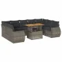 Gartensofa-Set und Kissen, 10-teilig, aus grauem Kunst-Rattan. von , Gartensets - Ref: Foro24-3327308, Preis: 715,29 €, Rabat...