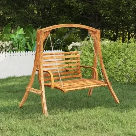 Solid curved wood swing with teak finish by vidaXL, Porch Swing Accessories - Ref: Foro24-313934, Price: 188,30 €, Discount: %