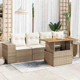 Garden sofa set with 5-piece synthetic rattan beige cushions by , Garden sets - Ref: Foro24-3327320, Price: 441,67 €, Discoun...