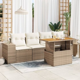Gartensofa-Set mit 5-teiligen Kissen aus synthetischem Rattan in Beige. von , Gartensets - Ref: Foro24-3327320, Preis: 429,62...