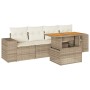 Garden sofa set with 5-piece synthetic rattan beige cushions by , Garden sets - Ref: Foro24-3327320, Price: 429,62 €, Discoun...