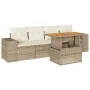 Garden sofa set with 5-piece synthetic rattan beige cushions by , Garden sets - Ref: Foro24-3327320, Price: 441,67 €, Discoun...