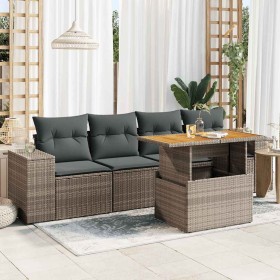 Garden sofa set with 5-piece synthetic rattan gray cushions by , Garden sets - Ref: Foro24-3327322, Price: 362,41 €, Discount: %