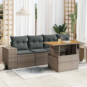Garden sofa set with 5-piece synthetic rattan gray cushions by , Garden sets - Ref: Foro24-3327322, Price: 369,27 €, Discount: %