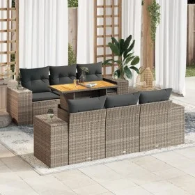 7-piece garden sofa set with gray synthetic rattan cushions by , Garden sets - Ref: Foro24-3327336, Price: 533,22 €, Discount: %