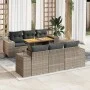 7-piece garden sofa set with gray synthetic rattan cushions by , Garden sets - Ref: Foro24-3327336, Price: 533,22 €, Discount: %