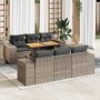 Gartensofagarnitur 7-teilig mit grauen Polstern aus synthetischem Rattan von , Gartensets - Ref: Foro24-3327336, Preis: 532,2...