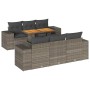 Gartensofagarnitur 7-teilig mit grauen Polstern aus synthetischem Rattan von , Gartensets - Ref: Foro24-3327336, Preis: 532,2...
