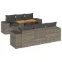 Gartensofagarnitur 7-teilig mit grauen Polstern aus synthetischem Rattan von , Gartensets - Ref: Foro24-3327336, Preis: 533,2...