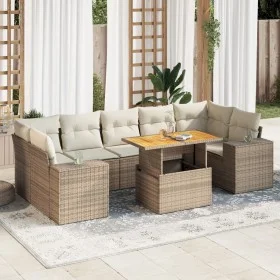 Set de sofás de jardín y cojines 8 piezas ratán sintético beige de , Conjuntos de jardín - Ref: Foro24-3327348, Precio: 629,5...