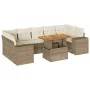 Garden sofa set with 8 pieces of synthetic beige rattan and cushions. by , Garden sets - Ref: Foro24-3327348, Price: 629,59 €...