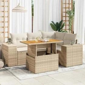 Garden sofa set with 5-piece synthetic rattan beige cushions by , Garden sets - Ref: Foro24-3327369, Price: 462,95 €, Discoun...