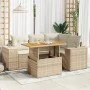 Garden sofa set with 5-piece synthetic rattan beige cushions by , Garden sets - Ref: Foro24-3327369, Price: 462,95 €, Discoun...