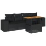 Gartenmöbel-Set 5-teilig mit schwarzen Polstern aus synthetischem Rattan von , Gartensets - Ref: Foro24-3327317, Preis: 383,3...