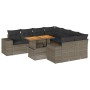 Gartensofagarnitur mit 9-teiligen Kissen aus grauem Kunststoff-Rattan von , Gartensets - Ref: Foro24-3327357, Preis: 614,85 €...