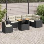 Set de sofás de jardín 7 pzas con cojines ratán sintético negro de , Conjuntos de jardín - Ref: Foro24-3327381, Precio: 480,16 €