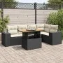 Set de sofás de jardín 6 piezas y cojines ratán sintético negro de , Conjuntos de jardín - Ref: Foro24-3327374, Precio: 431,2...