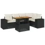 6-piece garden sofa set with black synthetic rattan cushions by , Garden sets - Ref: Foro24-3327374, Price: 431,72 €, Discoun...