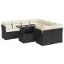 Garden sofa set with 9-piece black synthetic rattan cushions by , Garden sets - Ref: Foro24-3326127, Price: 586,57 €, Discoun...