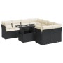 Gartensofagarnitur mit 9-teiligen Kissen aus schwarzem Kunststoffrattan von , Gartensets - Ref: Foro24-3326127, Preis: 596,49...