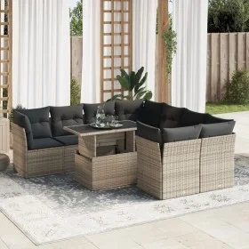 Garden sofa set with 9-piece synthetic rattan gray cushions by , Garden sets - Ref: Foro24-3326131, Price: 590,56 €, Discount: %