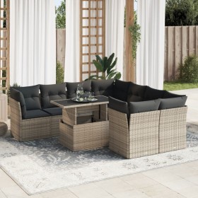 Set de sofás de jardín con cojines 9 pzas ratán sintético gris de , Conjuntos de jardín - Ref: Foro24-3326131, Precio: 599,02...