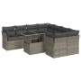 Gartensofagarnitur mit 9-teiligen Kissen aus grauem Kunststoff-Rattan von , Gartensets - Ref: Foro24-3326131, Preis: 599,02 €...