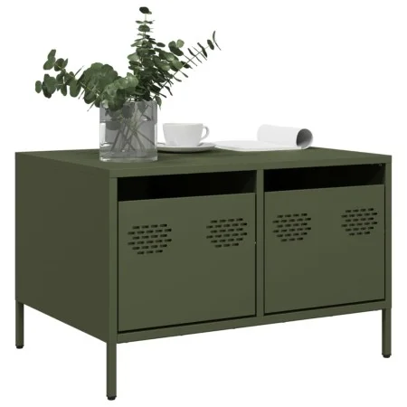 TV stand made of cold-rolled steel in olive green, measuring 68x50x43.5 cm. by , TV Furniture - Ref: Foro24-851242, Price: 80...