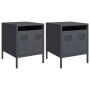 Nachttische, 2 Stück, anthrazitgraues Stahl, 35x39x43,5 cm. von , Nachttische - Ref: Foro24-851249, Preis: 74,66 €, Rabatt: %