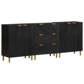 3 black engineered wood sideboards by , Lockers and storage cabinets - Ref: Foro24-3309993, Price: 287,62 €, Discount: %