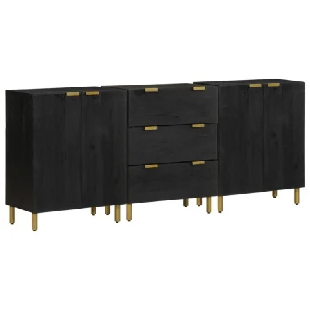 3 black engineered wood sideboards by , Lockers and storage cabinets - Ref: Foro24-3309993, Price: 284,19 €, Discount: %