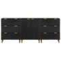 3 black engineered wood sideboards by , Lockers and storage cabinets - Ref: Foro24-3309993, Price: 287,62 €, Discount: %